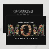 Persoonlijke Floral Boho Mam Day Kaart (Voorkant / Achterkant)