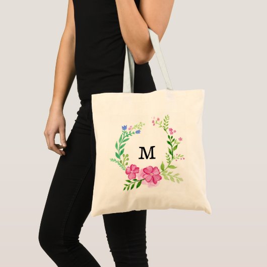 Persoonlijke Floral Bridesmaid Tote Bag (Voorkant (product))