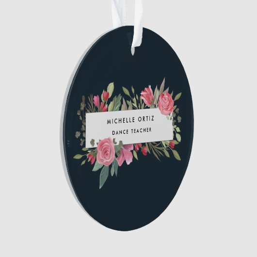 Persoonlijke Floral Dance-leraar Ornament (voorkant)