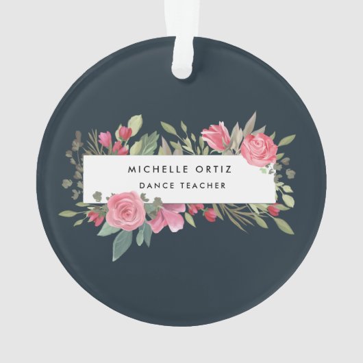 Persoonlijke Floral Dance-leraar Ornament (achterkant)