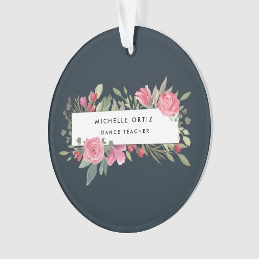 Persoonlijke Floral Dance-leraar Ornament (voorkant)