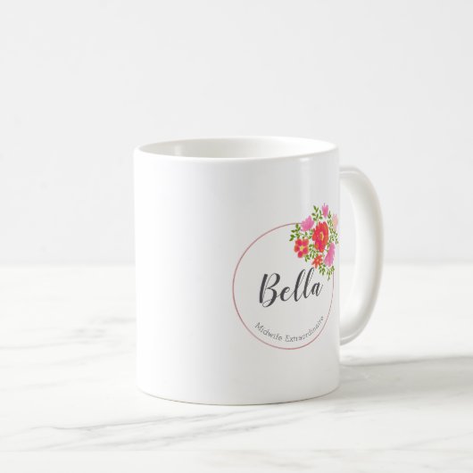 Persoonlijke Floral Doula Midechtgenote Dank u Mok (Voorkant rechts)