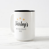 Persoonlijke  Floral en Stars Hot Chocolate Tweekleurige Koffiemok (Voorkant links)