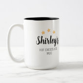 Persoonlijke  Floral en Stars Hot Chocolate Tweekleurige Koffiemok (Links)