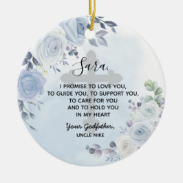 Persoonlijke Floral Godfather Belmise aan Godchild Keramisch Ornament