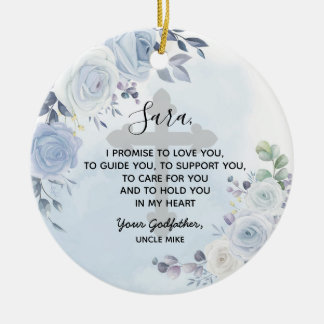 Persoonlijke Floral Godfather Belmise aan Godchild Keramisch Ornament