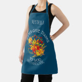 Persoonlijke Floral Happy Thanksgiving Christelijk Schort (Insitu)