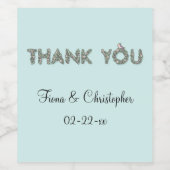 Persoonlijke Floral Hartelijk dank Wijn Etiket (Enkel label)