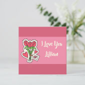 Persoonlijke Floral I Love You Valentijnsdag Kaart (Staand voorkant)