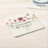 Persoonlijke Floral naam Kartonnen Onderzetters (Schuin)