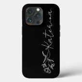 Persoonlijke Floral naam zwart-wit Case-Mate iPhone Case (Achterkant)