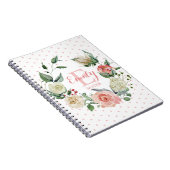Persoonlijke Floral roze roze roze meisjesmonogram Notitieboek (Rechterzijde)
