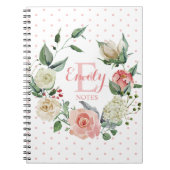 Persoonlijke Floral roze roze roze meisjesmonogram Notitieboek (Voorkant)