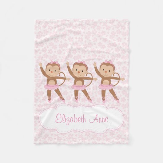 Persoonlijke Floral Safari Ballerina Fleece Deken (Voorkant)