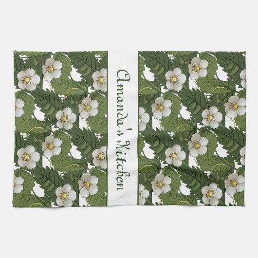 Persoonlijke Floral Theedoek (Horizontaal)