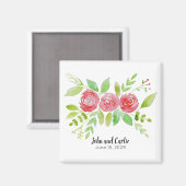 Persoonlijke Floral Wedding Party Favor Magneet (Voorkant / Achterkant)