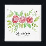 Persoonlijke Floral Wedding Party Favor Magneet<br><div class="desc">Je trouwgasten zullen je speciale dag altijd herinneren met deze gepersonaliseerde magneet met een mooi bloemetontwerp.</div>