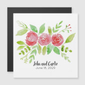 Persoonlijke Floral Wedding Party Favor Magnet (Voorkant / Achterkant)