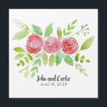 Persoonlijke Floral Wedding Party Favor Magnet<br><div class="desc">Je trouwgasten zullen je speciale dag altijd herinneren met deze gepersonaliseerde magneet met een mooi bloemetontwerp.</div>