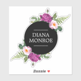 Persoonlijke Floral Wreath Sticker