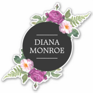 Persoonlijke Floral Wreath Sticker