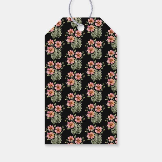 Persoonlijke florale dank U Labels Afdrukbaar Cadeaulabel (Achterkant)