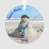 Persoonlijke Florida Snowman - Acrylversiering Ornament (achterkant)
