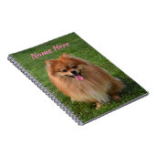 Persoonlijke fluffy Brown Pommeren Dog Notitieboek (Rechterzijde)