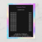 persoonlijke flyer voor haar en make-up business (Achterkant)