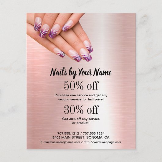 persoonlijke flyer voor nagelstyliste (Voorkant)
