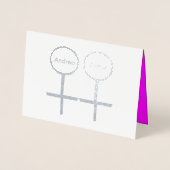 Persoonlijke foliekaart voor lesbische geliefden folie kaarten (Voorkant)