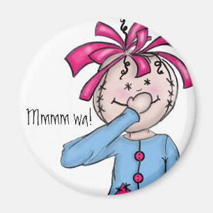 Persoonlijke Folk Rag Doll Cartoon Magneet