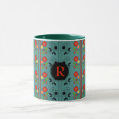 Persoonlijke Folklore Mok met Monogram Turquoise K (Midden)