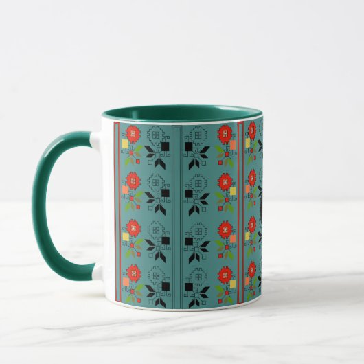 Persoonlijke Folklore Mok met Monogram Turquoise K (Links)