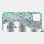 Persoonlijke Fonkelende Diamanten Slangenhuid Case-Mate iPhone Case (Achterkant (horizontaal))