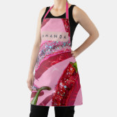Persoonlijke Fonkelende Heet Roze Glitter Chili Schort (Insitu)