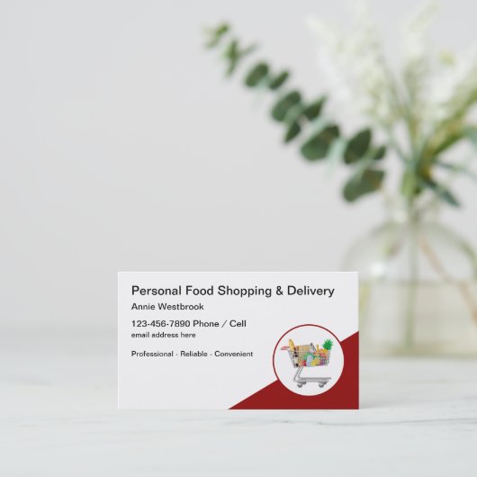 Persoonlijke Food Shopping Service Visitekaartje (Staand voorkant)