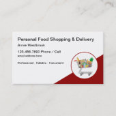 Persoonlijke Food Shopping Service Visitekaartje (Voorkant)