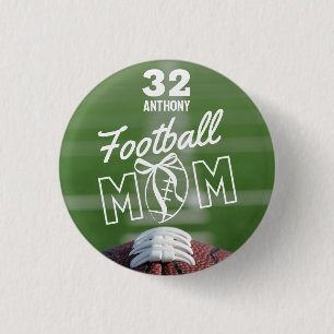 Persoonlijke Football Mom-speld, jersey & naam Ronde Button 3,2 Cm