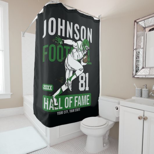 Persoonlijke Football SPELER Team NUMMER Sports Douchegordijn (In situ)