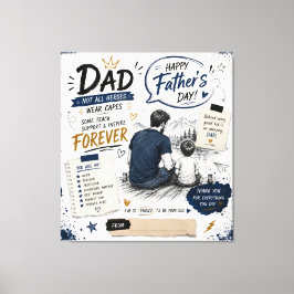 Persoonlijke Forever Hero Papa Canvasprint Canvas Afdruk