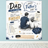 Persoonlijke Forever Hero Papa Canvasprint Canvas Afdruk (Insitu (Houten vloer))