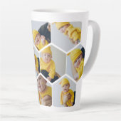 Persoonlijke foto 10 Hexagonal Sjabloon Latte Mok (Rechterhoek)