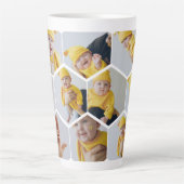 Persoonlijke foto 10 Hexagonal Sjabloon Latte Mok (Voorkant)