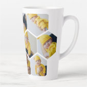 Persoonlijke foto 10 Hexagonal Sjabloon Latte Mok (Rechts)