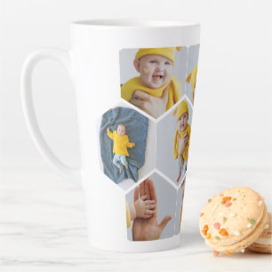 Persoonlijke foto 10 zeshoekige sjabloon latte mok
