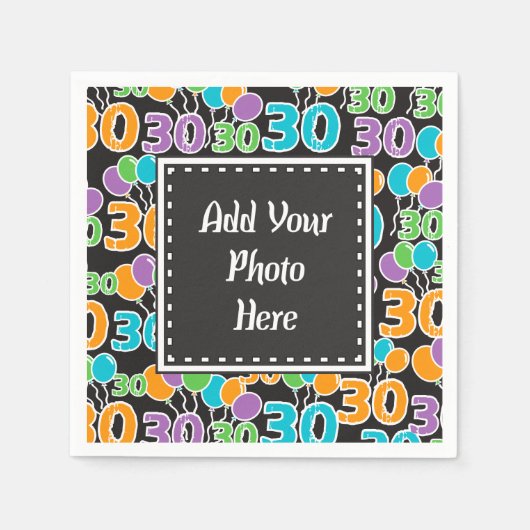 Persoonlijke foto 30e verjaardag servet (Voorkant)