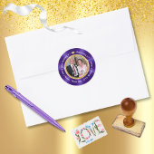 Persoonlijke foto, 50e verjaardagstickers ronde sticker