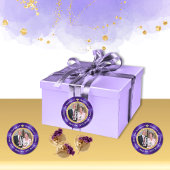 Persoonlijke foto, 50e verjaardagstickers ronde sticker