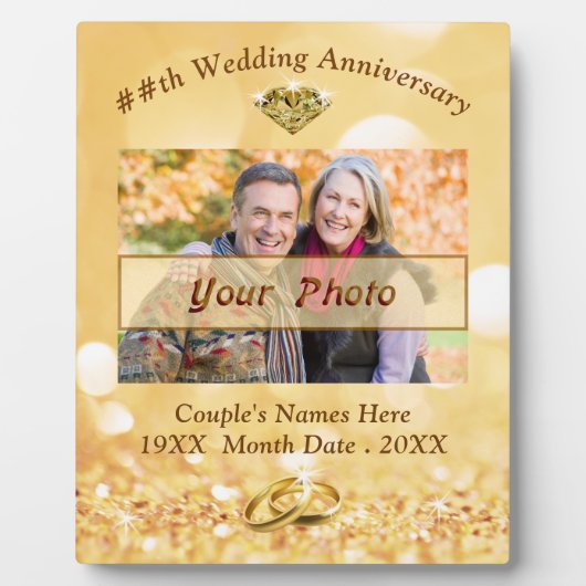 Persoonlijke foto 50th Wedding Jubileum Plaque Fotoplaat (Voorkant)